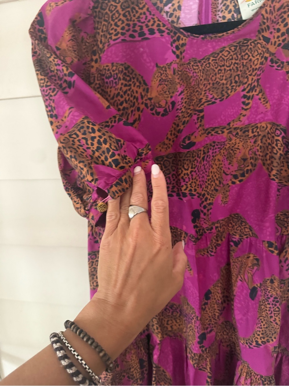 Farm RioPink Leopard Print Tiered Mini Dress - Picture 8 of 12